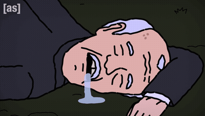 Man Lying Down With Tear From Mouth GIF