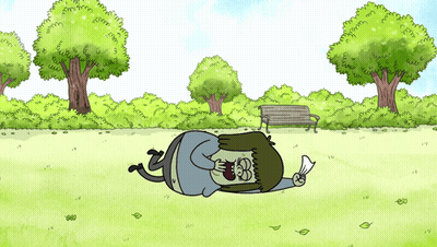 Man Lying In Grass With Napkin GIF
