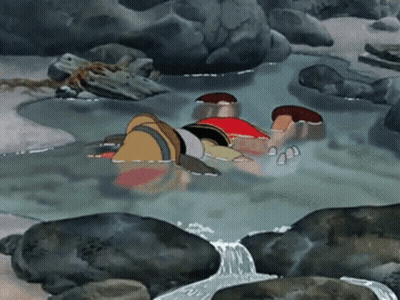 Man Lying In Water Stream GIF