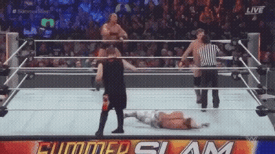 Man Lying In Wrestling Ring Referee Watching GIF