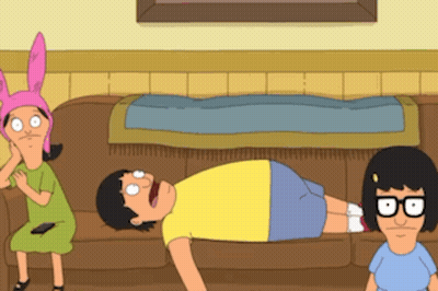 Man Lying On Back In Bob's Burgers GIF