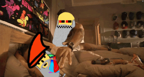Man Lying On Bed With Alcohol GIF