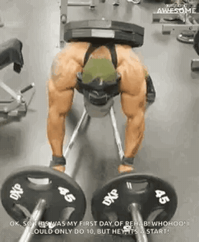 Man Lying On Bench With Barbell GIF