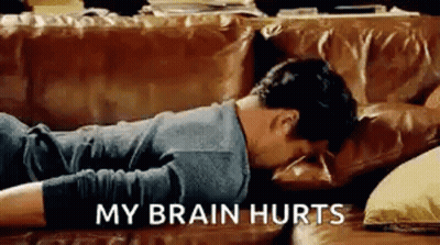Man Lying On Couch With Head On Pillow My Brain Hurts GIF