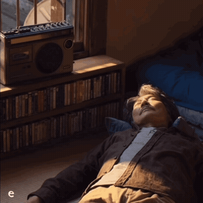Man Lying On Floor In Front Of Domingo Radio GIF