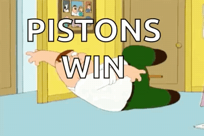 Man Lying On Floor Pistons Win GIF