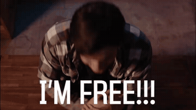 Man Lying On Floor Saying Im Free GIF