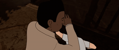 Man Lying On Floor With Hand On Head GIF
