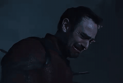 Man Lying On Floor With Knife In Chest GIF