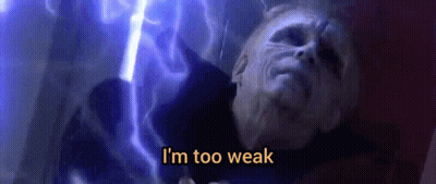 Man Lying On Ground With Lightning Bolt Saying I'm Too Weak GIF