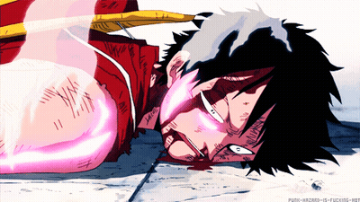Man Lying On Ground With Pink Light From Eye GIF
