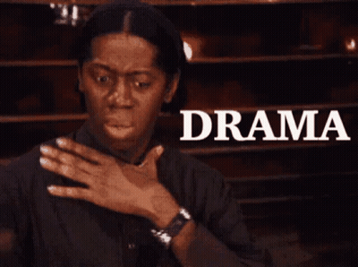 Man Making Face At Drama Sign GIF