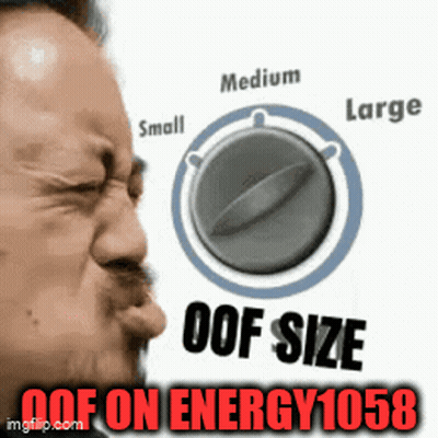Man Making Face In Front Of Small Medium And Large Button GIF