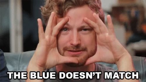 Man Making Face The Blue Doesn't Match GIF