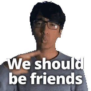 Man Making Friend Face Sticker