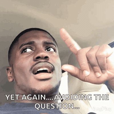 Man Making Funny Face Avoiding Question GIF