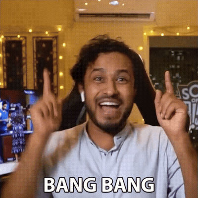 Man Making Funny Face Bang Bang
