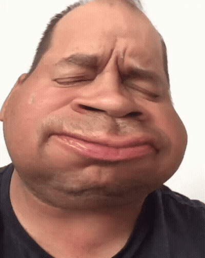 Man Making Funny Face Eyes Closed Mouth Open GIF