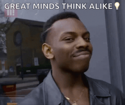 Man Making Funny Face Great Minds Think Alike GIF
