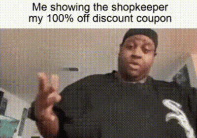 Man Making Funny Face Holding Coupon GIF