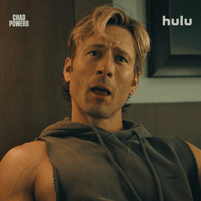 Man Making Funny Face In Front Of Hulu Ad GIF