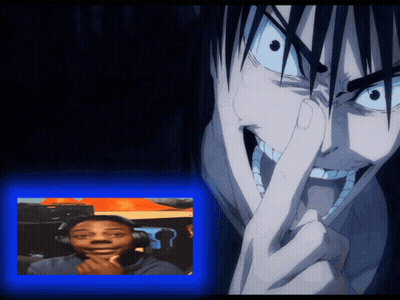 Man Making Funny Face Next To Cartoon Character GIF