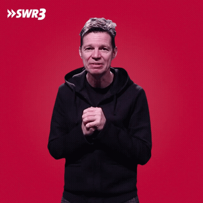 Man Making Funny Face On Red Background With Swr3 GIF