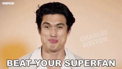 Man Making Funny Face Saying Beat Your Superfan GIF