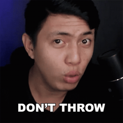 Man Making Funny Face Saying Don't Throw GIF