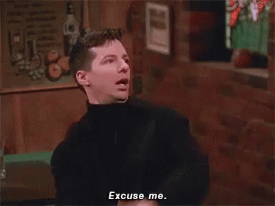 Man Making Funny Face Saying Excuse Me GIF