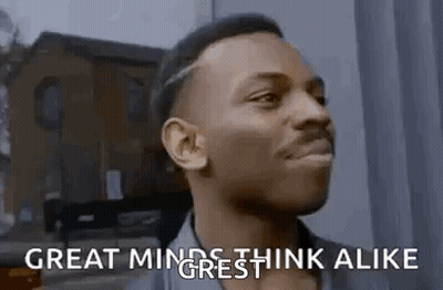 Man Making Funny Face Saying Great Minds Think Alike GIF