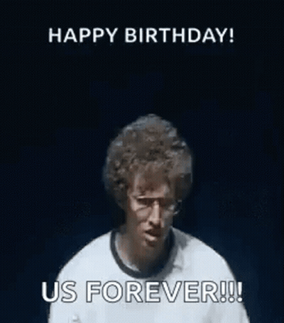 Man Making Funny Face Saying Happy Birthday Us Forever GIF