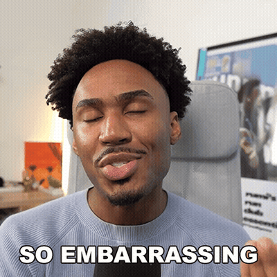 Man Making Funny Face Saying So Embarrassing GIF