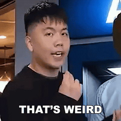 Man Making Funny Face Saying That's Weird GIF