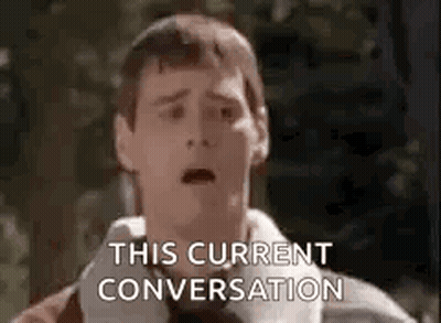 Man Making Funny Face Talking About Conversation GIF