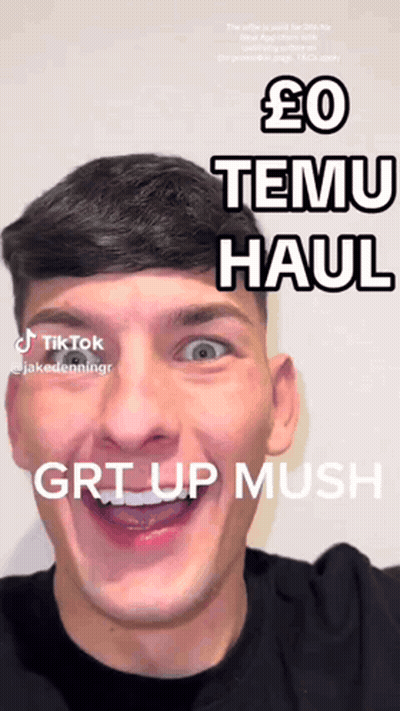 Man Making Funny Face Temu Haul GIF