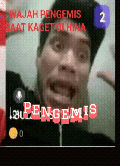 Man Making Funny Face Wajah Pengemis Saat Kaget Di Hina GIF