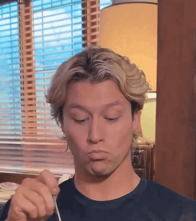 Man Making Funny Face With Fork GIF