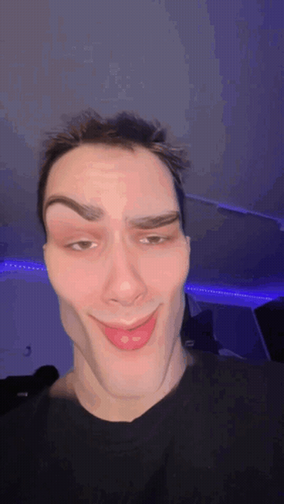 Man Making Funny Face With Mouth Open GIF