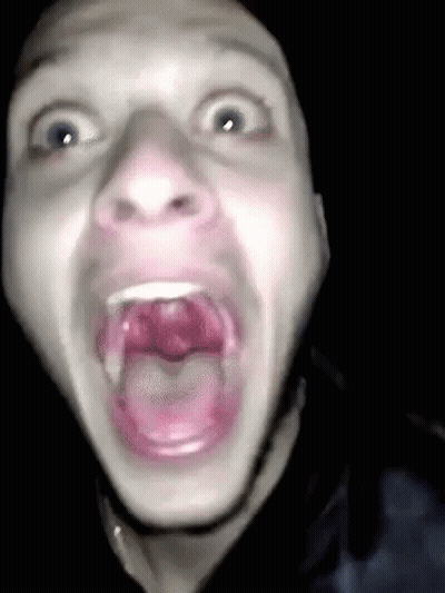 Man Making Funny Face With Wide Open Mouth GIF