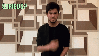 Man Making Serious Gesture Geometric Background GIF