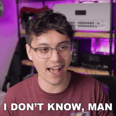 Man Maroon Shirt Glasses Saying I Don't Know GIF