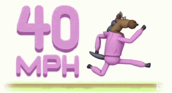 Man Mask Horse Running  GIF