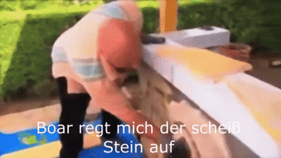 Man Measuring With Boar Regt Mich Der Scheiß Stein Auf GIF
