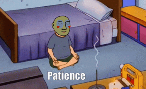Man Meditating In Front Of Bed Patience GIF