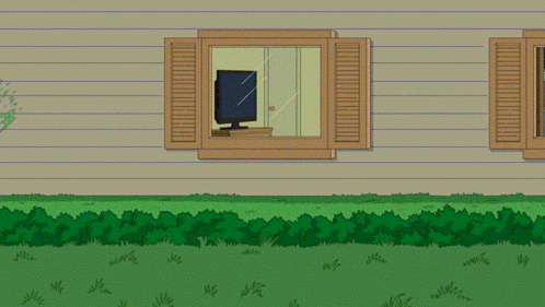 Man Mowing Lawn In Front Of House GIF