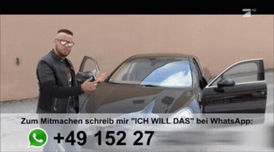 Man Next To Car With Phone +49 152 27 GIF