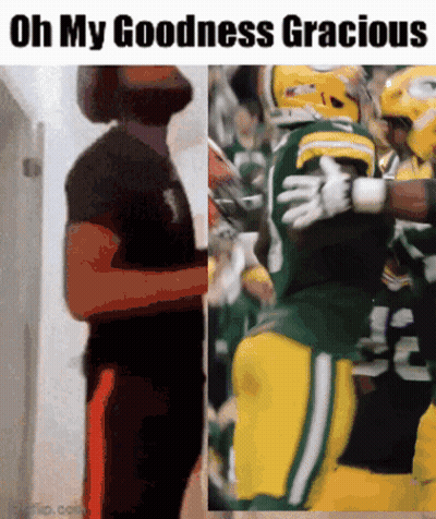 Man Next To Football Player Saying Oh My Goodness Gracious GIF