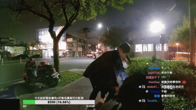 Man Next To Motorcycle With Green $500 Bar GIF