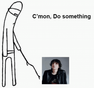 Man Next To Picture Saying C'Mon Do Something GIF